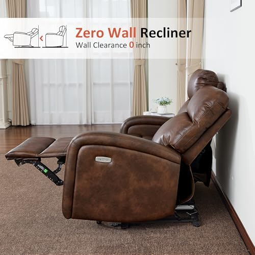 MCombo Zero Wall Recliner Loveseat, 2-Seat Power Wall Hugger Sofa - Image 4