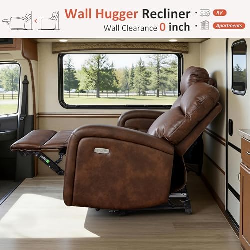 MCombo Zero Wall Recliner Loveseat, 2-Seat Power Wall Hugger Sofa - Image 4