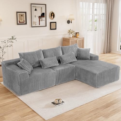 110" L Shaped Cloud Boneless Sectional Couches - Image 7