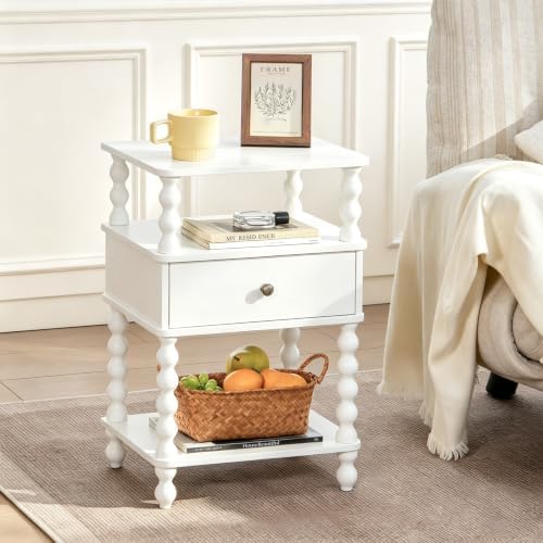AWASEN White Nightstand, Bed Side Table Bedroom by AWASEN