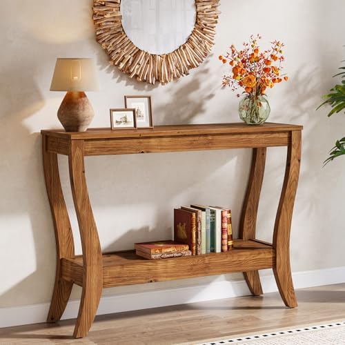 Solid Wood Console Table for Entryway, 41.3-Inch Farmhouse Sofa Table - Image 3
