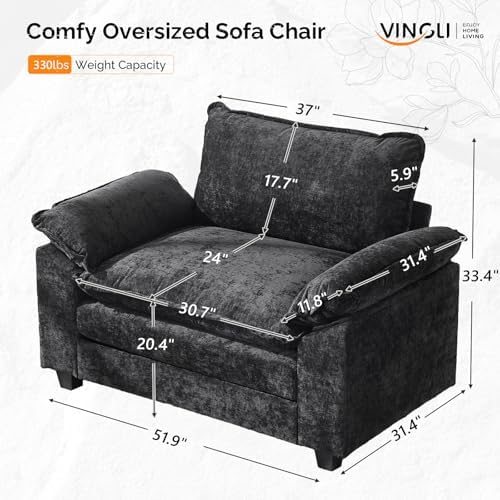 VINGLI Cloud Black Single Chair - Image 2