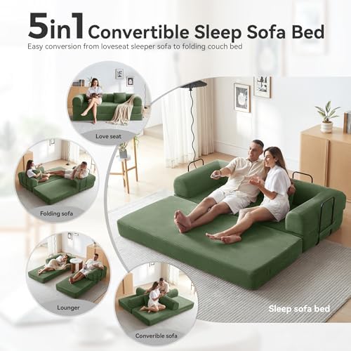 79" Convertible Futon Sofa Bed, Boneless Couch - Image 3