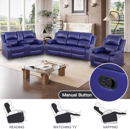 Manual Reclining Couch Sofa Set - Image 5