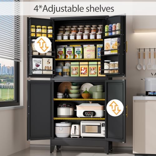 Black Kitchen Pantry Storage Cabinet - Image 4