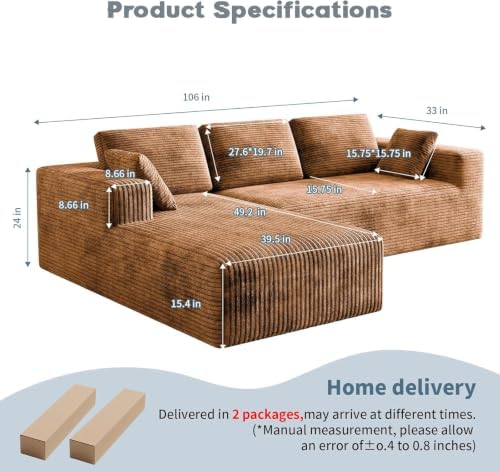 106" L-Shaped Modular Sectional Sofa - Image 2