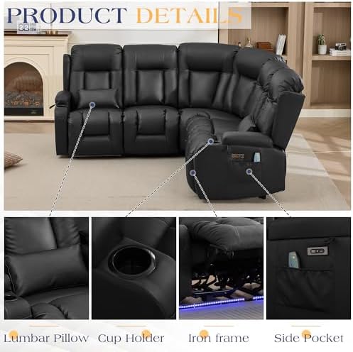 TUNYI Power Loveseat Recliner Sofa - Image 6