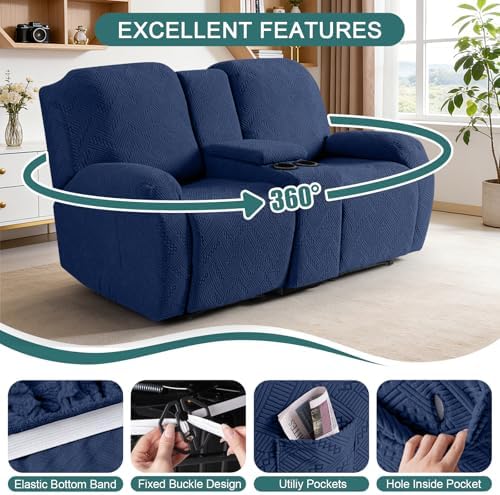 Ruaozz Stretch Loveseat Recliner Cover - Image 5