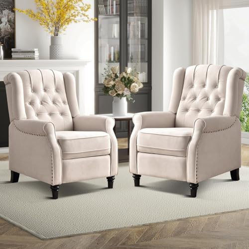 EBELLO Pushback Recliner Chair, Fabric Armchair Push Back Recliner - Image 7