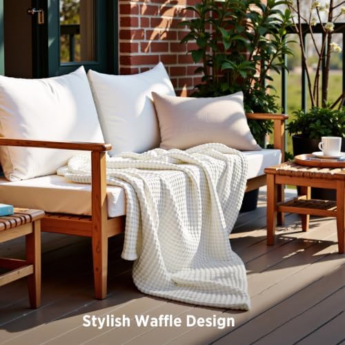 Bedsure Cooling Waffle Blanket for Hot Sleepers, Throw XL - Image 5