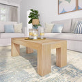 Plank+Beam Modern Coffee Table, 40 Inch, Rectangular, Blonde Wirebrush by PlankBeam