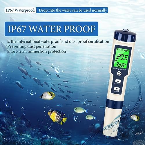 PH Meter & TDS Meter Digital Water Tester 5 in 1 Salinity Tester PH Temp EC and - Image 6