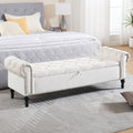 Velvet Storage Bench 67 Inch Upholstered Tufted Ottoman Bench by HOMYKA