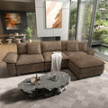 HERA'S HOUSE 124" Oversized Modular Sectional L Shaped Sofa, Chenille Taupe by HERASHOUSE