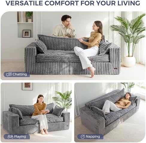 MAXYOYO Boneless Couch, 76-Inch Couch in a Box, Oversized 3-Seater Sofa - Image 5