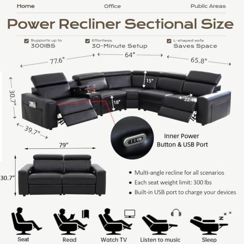 Power Reclining Sectional Sofa - Image 2