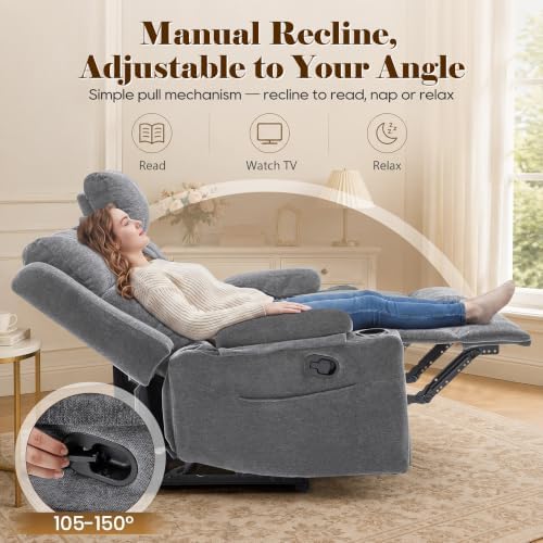 GUEAPY Reclining Loveseat for Living Room, Dual Cup Holders, 2 Side Pockets - Image 3