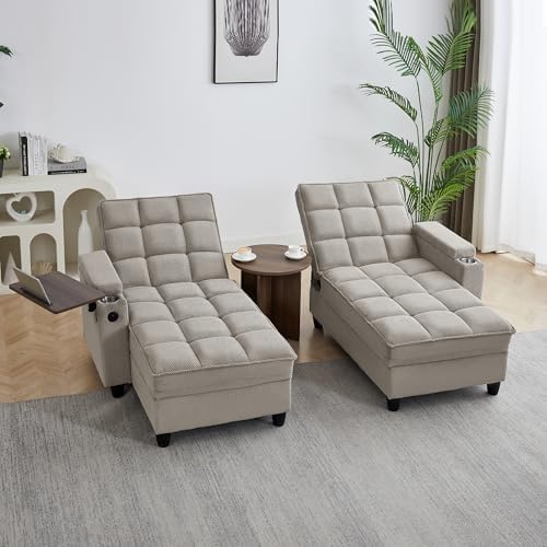 70.9" Chaise Lounge Chair Indoor, Oversized Boucle Upholstered Sofa Bed - Image 4