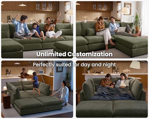 115" Oversize Chenille Modular Sectional Sofa Couches - Image 5