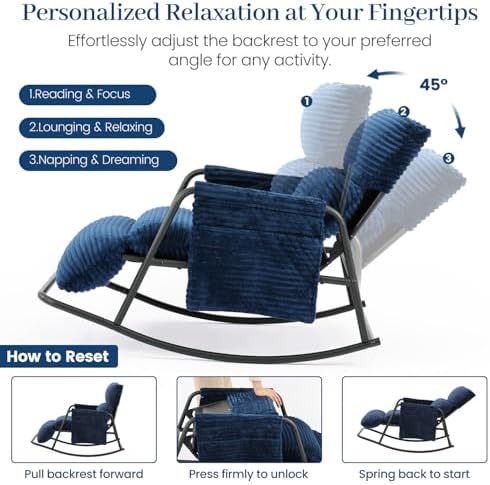 Oversized Corduroy Rocking Chair - Image 3