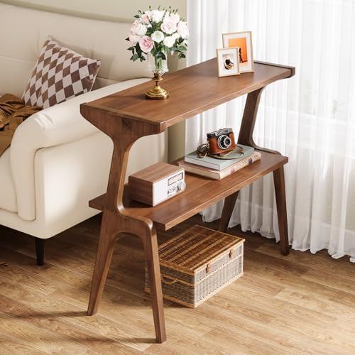 Tribesigns Set of 2 Solid Wood Side Table, 2-Tier Farmhouse End Table - Image 3
