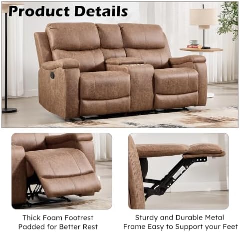 CANMOV Manual Reclining Loveseat - Image 5