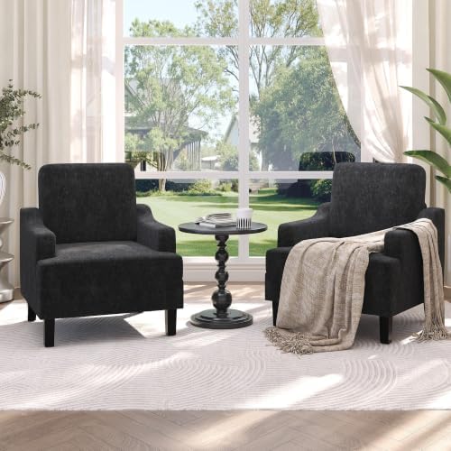 Garvee Black Comfy Accent Chair, Upholstered Armchair - Image 6