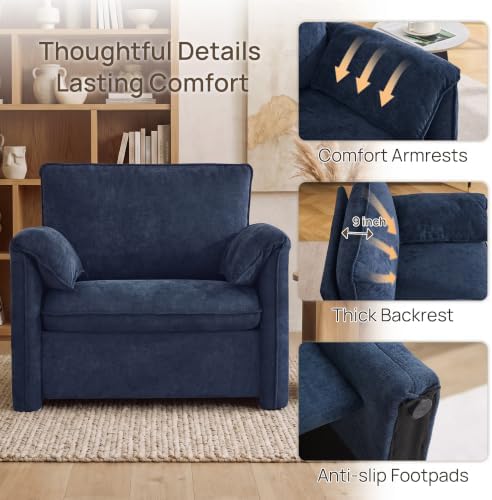Oversized Accent Chair Set of 2, Comfy Reading Chair - Image 5