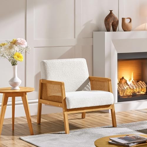 Yaheetech Rattan Accent Chair, Boho Vintage Armchair - Image 2