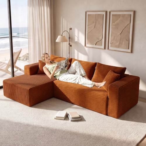 92.5" Boneless Couch, Left Facing Sectional Sofa - Image 3
