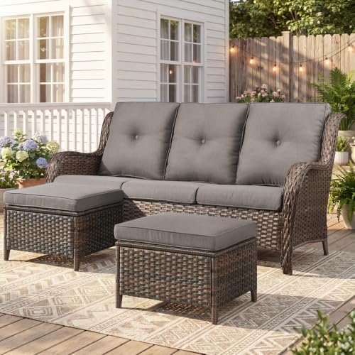 Belord 3-Piece PE Wicker Outdoor Sofa by Belord