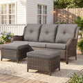 Belord 3-Piece PE Wicker Outdoor Sofa by Belord