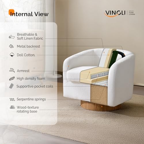 VINGLI 360°Swivel Accent Chairs Set of 2 - Image 7