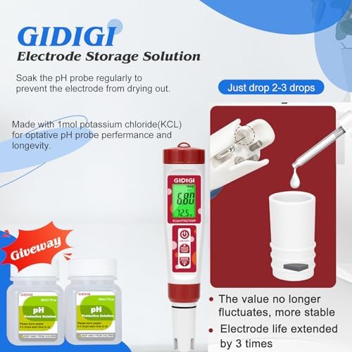 pH Meter Calibration Solution Kit, pH Buffer 4, KCL Solution - Image 4