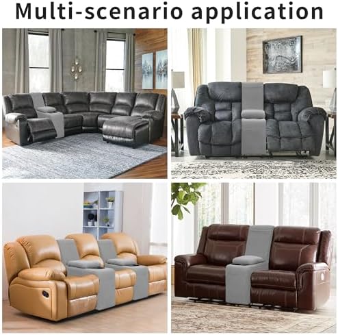 Easy-Going 2-Piece Recliner Console Cover Light Gray - Image 2