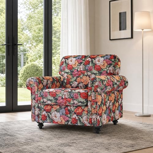 Folral Accent Chair, Comfy Reading Armchair - Image 7