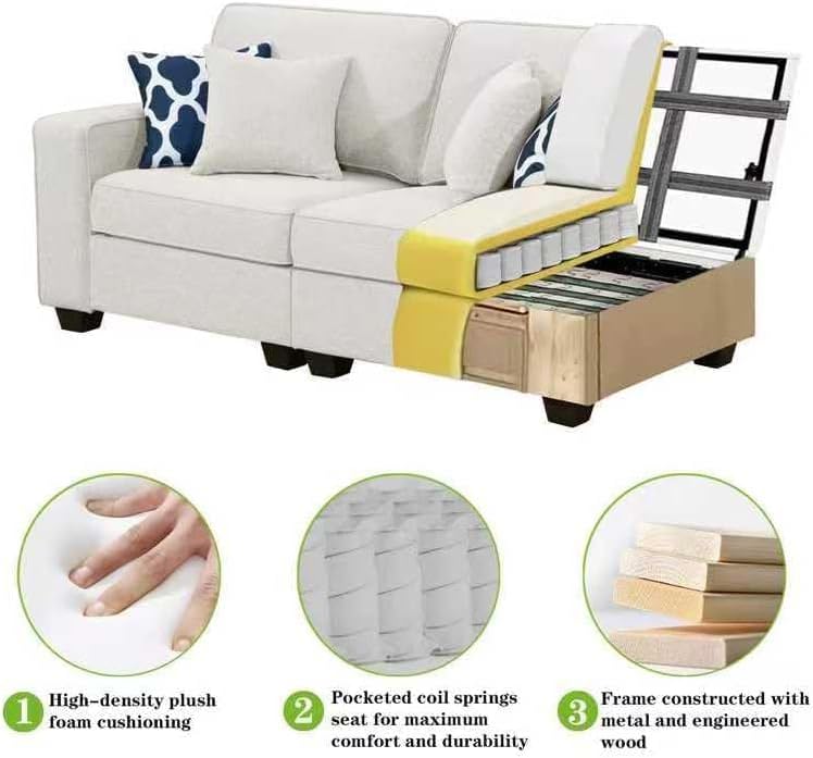 Legend Vansen Oversized Modular Sectional Sofa, U/L‑Shaped Reversible Couch - Image 5