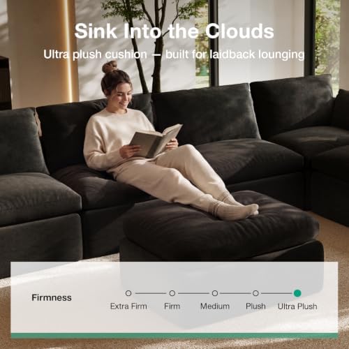 Novilla 104.3" Modular Cloud Couch, Modern Sectional Sofa - Image 4