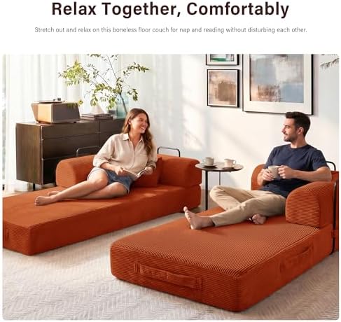 79" Convertible Sofa Bed, Boneless Sleeper Futon Couch - Image 5