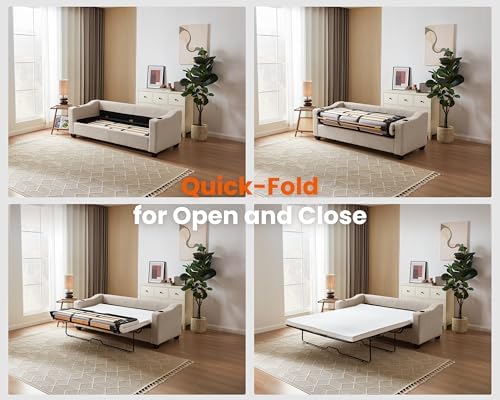 Queen Size Pull Out Sleeper Sofa Bed, Pullout Loveseat Couch Bed - Image 6