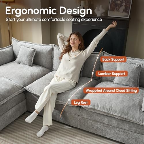 108" Oversize Modular Sectional Couch U Shaped - Image 3