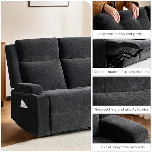 55" RV Loveseat Recliner – Space-Saving Double Reclining RV Sofa, Compact - Image 4