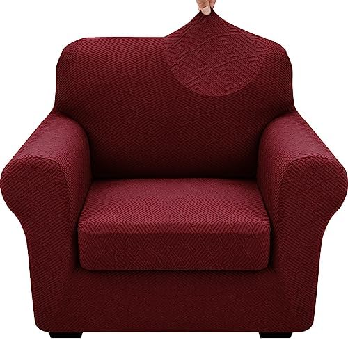 XINEAGE 2-Piece Stretch Armchair Sofa Cover, Washable Couch Covers by XINEAGE