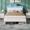 Furnulem White Full Size Bed Frame by Furnulem