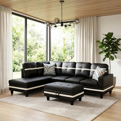 Faux Leather Sectional Couches for Living Room - Image 7