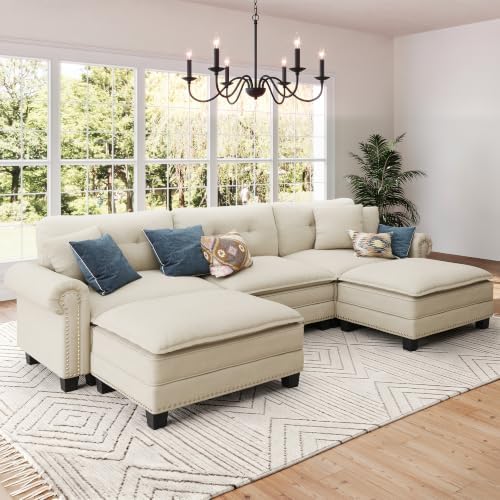 SUNSHINE VALLEY 116" Oversized Modular Sectional Couch U Shaped Living Room by SUNSHINEVALLEY