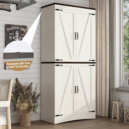 chartustriable 71in Farmhouse Kitchen Pantry Cabinet, Tall Storage Cabinet - Image 5