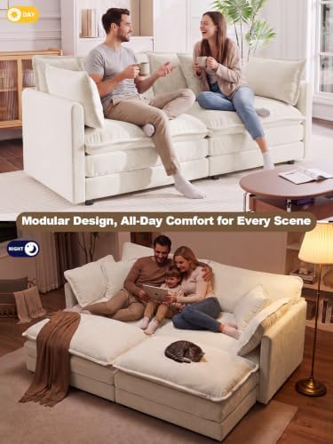 76.7" Cloud Couch for Living Room, Deep Seat Loveseat Sofa - Image 3