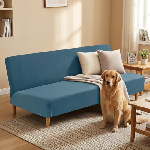 XINEAGE Velvet Futon Cover, Stretch Armless Futon Slipcover - Image 2