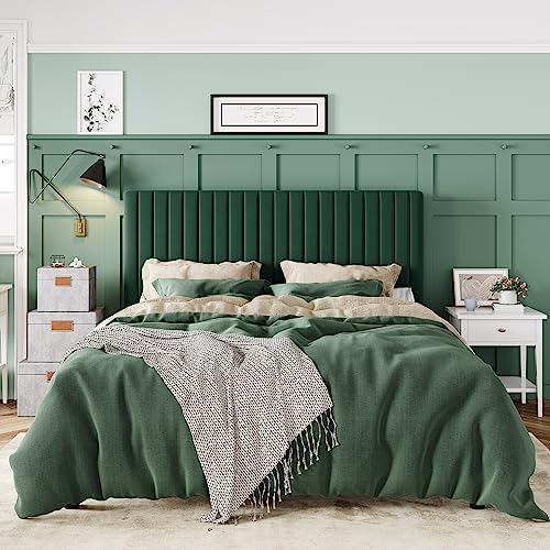Allewie Queen Bed Frame, Velvet Upholstered Platform Bed - Image 3